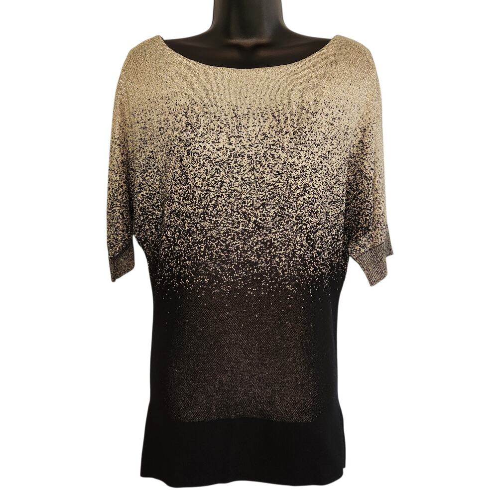 White House Black Market WHBM dolman ombre sweater black gold size S